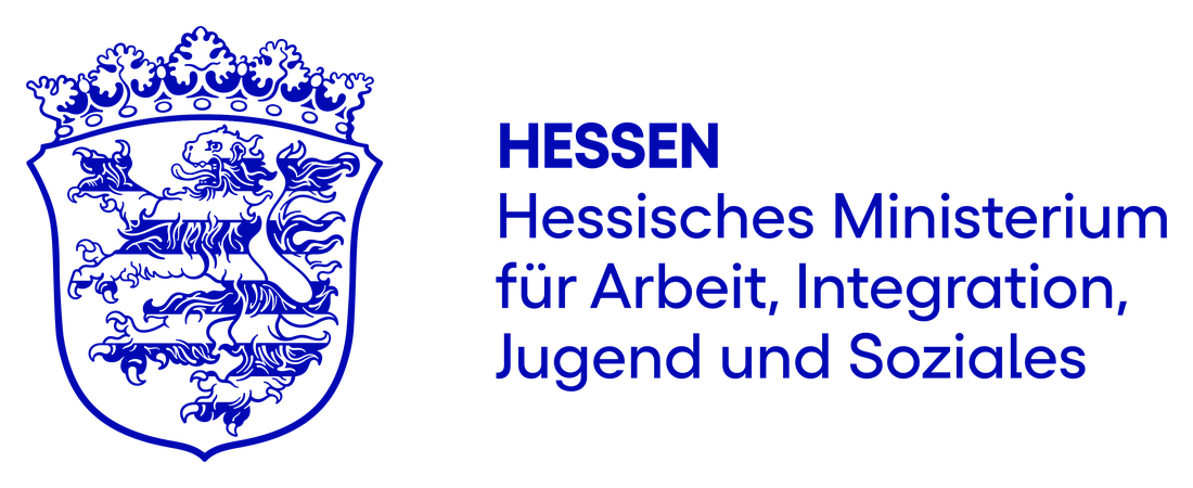 Hessisches Ministerium für Arbeit, Integration, Jugend und Soziales, mit dem Hessischen Landeswappen
